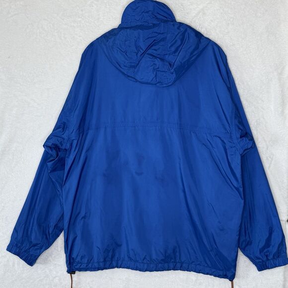 Cabela's Mens M Blue Full Zip Hooded Packable Windbreaker Jacket *Stained* - Picture 13 of 16